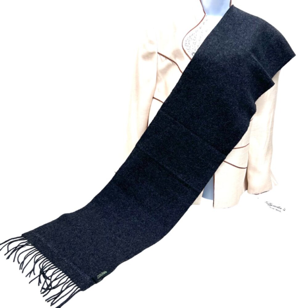 Vintage Fendi Scarf for Men/Women Riversable 62"x13" Black/Gray Fringed (19) - Picture 4 of 6